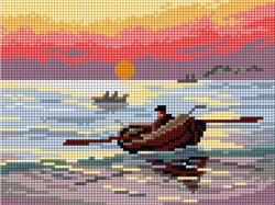 Kanwa z nadrukiem Stanisław Witkiewicz - Zachód słońca nad morzem