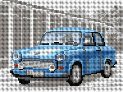 Schemat do haftu - Zabytkowy samochód - Wardburg