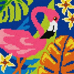 Zestaw do nauki haftu dla dorosłych - Kolorowy flaming