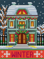 Kanwa z nadrukiem Cztery pory roku - Zima