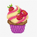 Zestaw do haftu krzyżykowego dla początkujących - Babeczka Cupcake