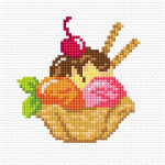 Zestaw do haftu krzyżykowego dla początkujących - Lody