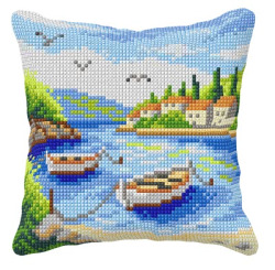 Zestaw do haftu krzyżykowego poduszka – Śródziemnomorska zatoczka