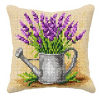 Zestaw do haftu krzyżykowego poduszka – Lawenda w konewce