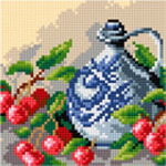 Kanwa z nadrukiem Karafka z czereśniami