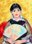 Kanwa z nadrukiem P. A. Renoir - Kobieta z wachlarzem