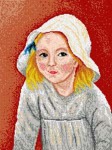Schemat do haftu Dziewczynka w białym kapeluszu
