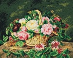 Kanwa z nadrukiem J. L. Jensen - Martwa natura z różami i kapryfolium