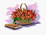 Schemat do haftu Kosz tulipanów