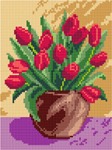 Kanwa z nadrukiem Czerwone tulipany