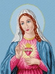 Kanwa z nadrukiem Serce Matki Boskiej