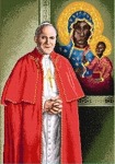 Kanwa z nadrukiem Jan Paweł II i Matka Boska Częstochowska