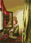Kanwa z nadrukiem J. Vermeer - Czytająca