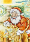 Zestaw do haftu krzyżykowego Boże Narodzenie kartka - Mikołaj