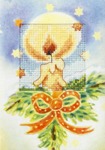 Zestaw do haftu krzyżykowego kartka Boże Narodzenie - Świeczka