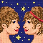 Kanwa z nadrukiem Znaki zodiaku - Bliźnięta