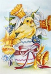 Zestaw do haftu krzyżykowego kartka Wielkanoc - Kurczak
