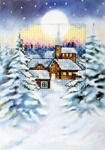 Zestaw do haftu krzyżykowego kartka Boże Narodzenie  - Zimowy krajobraz
