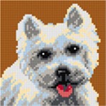 Kanwa z nadrukiem West Highland White Terrier