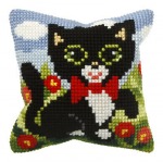 Zestaw do haftu krzyżykowego poduszka – Kotek