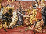 Kanwa z nadrukiem J. Matejko - Hołd Pruski