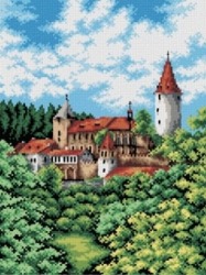 Kanwa z nadrukiem Leśna osada
