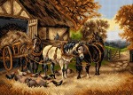 Kanwa z nadrukiem John Frederick Herring - Wóz z sianem