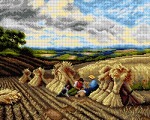 Kanwa z nadrukiem George Cole - Żniwa (fragment)