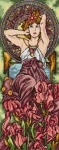 Kanwa z nadrukiem A. Mucha - Ametyst