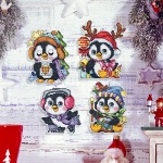 Zestaw do haftu krzyżykowego Ozdoba Bożonarodzeniowa Radosne Pingwiny