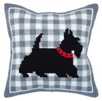 Zestaw do haftu krzyżykowego poduszka – Terrier szkocki