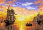 Schemat do haftu William Bradford - Zachód słońca w Zatoce Fundy