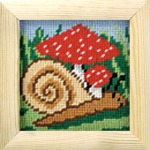 Zestaw do haftu gobelinowego obrazek - Ślimak i muchomorek