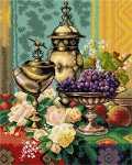 Kanwa z nadrukiem Jean Baptiste Robie - Martwa natura z różami i winogronami