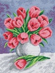 Schemat do haftu Tulipany w szarym wazonie