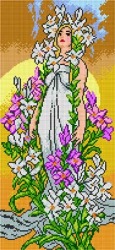 Kanwa z nadrukiem A. Mucha - Lilia