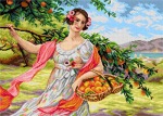 Kanwa z nadrukiem Eugene Auguste Francois Deully - Dziewczyna z pomarańczami