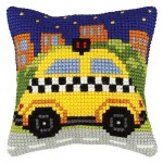 Zestaw do haftu krzyżykowego poduszka – Taxi