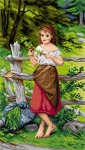 Kanwa z nadrukiem Emile Munier - Zamyślona