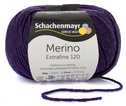 Włóczka Merino Extrafine 120 - ciemnofioletowy