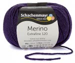 Włóczka Merino Extrafine 120 - ciemnofioletowy