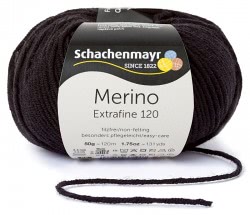 Włóczka Merino Extrafine 120 - czarny