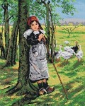 Kanwa z nadrukiem V. Brozik - Gęsiareczka z Bretani