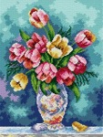 Schemat do haftu Tulipany w wazonie