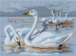 Schemat do haftu Archibald Thorburn - Łabędzie (fragment)