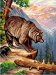 Kanwa z nadrukiem Robert Atkinson Fox - Stary grizli