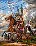 Kanwa z nadrukiem Aleksander Orłowski - Atak husarii