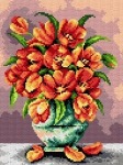 Schemat do haftu Pomarańczowe tulipany
