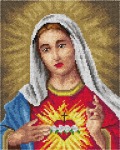 Kanwa z nadrukiem Serce Maryi
