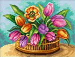 Schemat do haftu Kolorowe tulipany